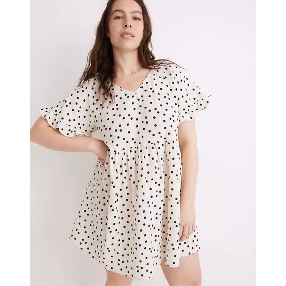 madewell polka dot tiered short dress size xs - Picture 1 of 9